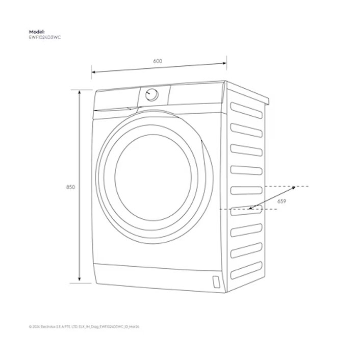 Electrolux Mesin Cuci Front Loading UltimateCare 300 10 KG - EWF1024D3WC